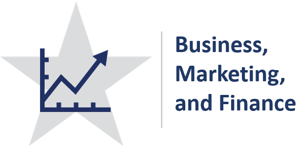 Business, marketing and finance logo