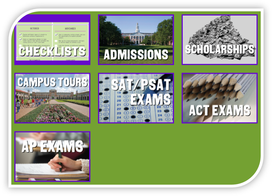 A graphic with pictures of preparing for college life
