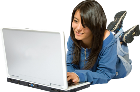 A Girl on a laptop